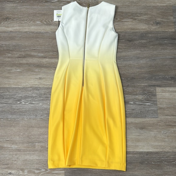 Calvin Klein White and Yellow Ombre Midi Dress - Picture 2 of 4